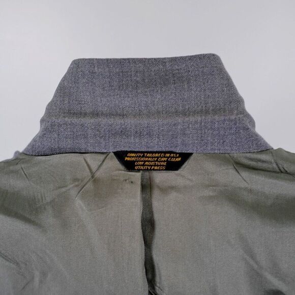 John Weitz Blue Gray Wool Blend 2 Gold Button Blazer 40L - Picture 12 of 13